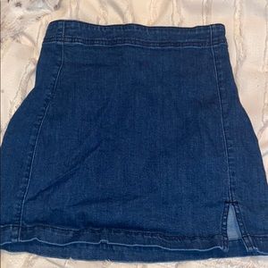 dark wash jean skirt from tillys